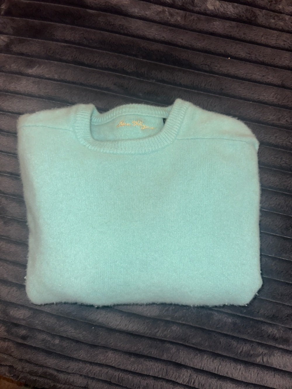 Light Aqua 100 percent Cashmere Crewneck Women's Sweater sz XL